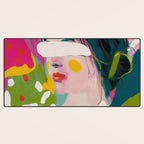 look at me, woman portrait contemporary Desk Mat Gallery Image 3