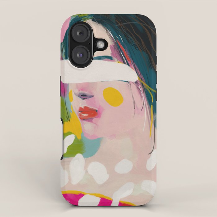 look at me, woman portrait contemporary iPhone Case Gallery Image 1