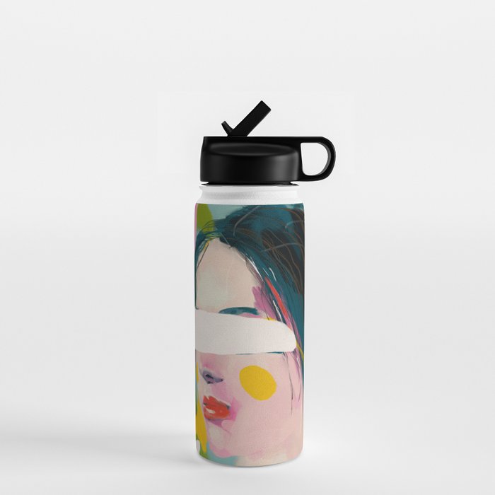 look at me, woman portrait contemporary Water Bottle Gallery Image 1