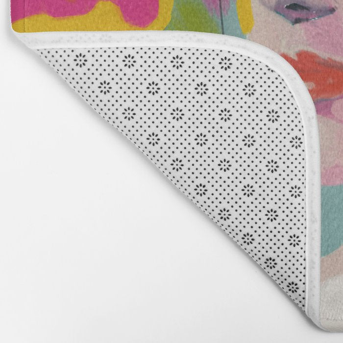 look at me, woman portrait contemporary Bath Mat Gallery Image 2