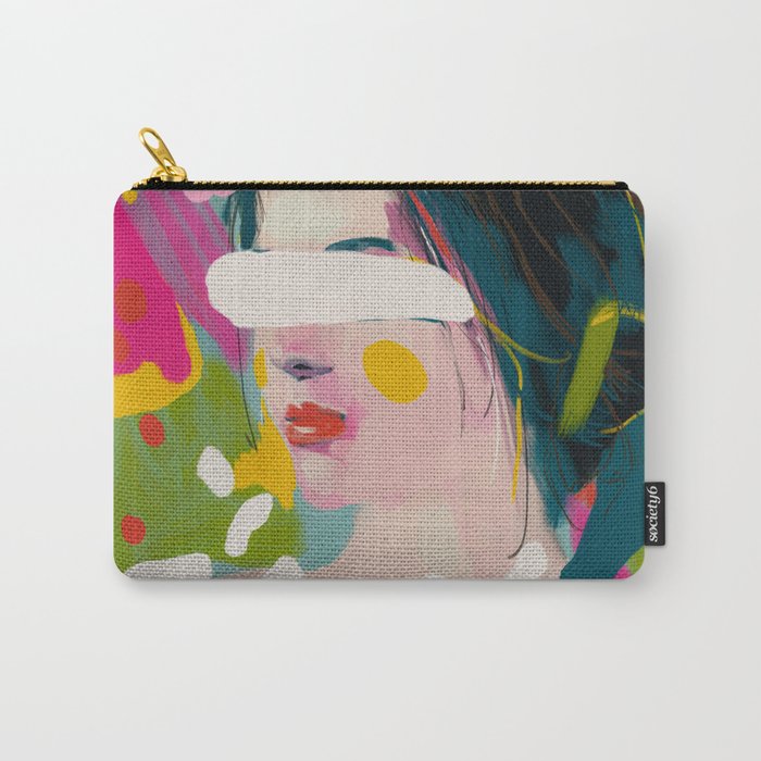 look at me, woman portrait contemporary Carry All Pouch Gallery Image 1