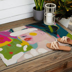 look at me, woman portrait contemporary Outdoor Rug Gallery Image 2