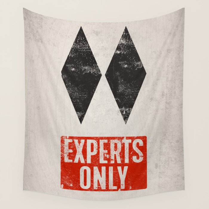 Experts Only Ski Double Black Diamond Wall Tapestry Gallery Image 1