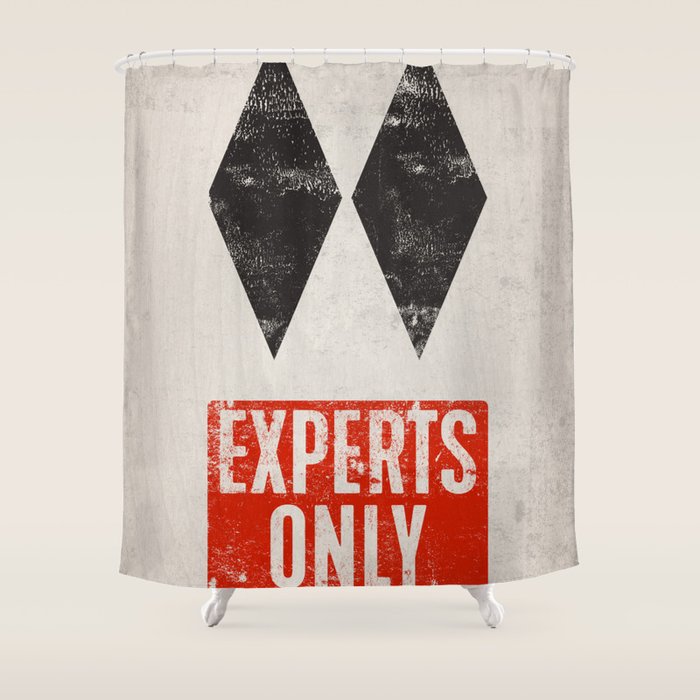 Experts Only Ski Double Black Diamond Shower Curtain Gallery Image 1