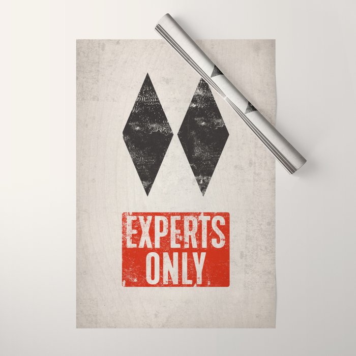 Experts Only Ski Double Black Diamond Wrapping Paper Gallery Image 1