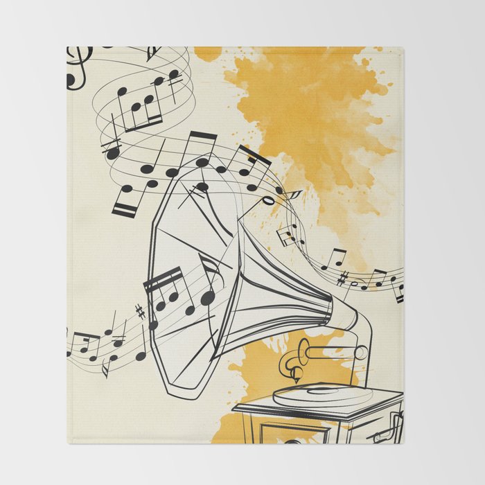 Abstract Minimal Musical Instrument 2 Throw Blanket Gallery Image 2