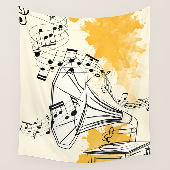 Abstract Minimal Musical Instrument 2 Wall Tapestry Gallery Image 4