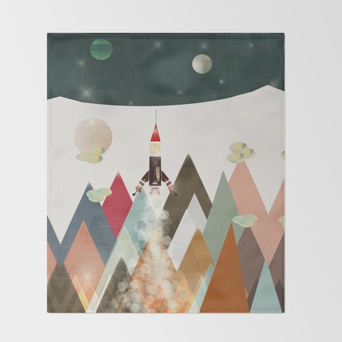 living on the moon Throw Blanket Gallery Image 2