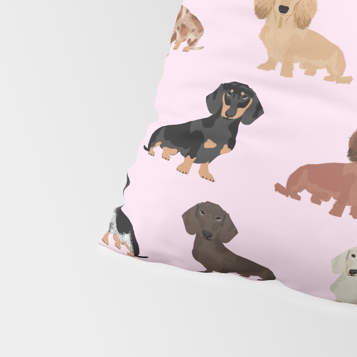 Dachshund dog breed pet pattern doxie coats dapple merle red black and tan Pillow Sham Gallery Image 4
