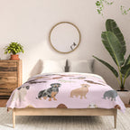 Dachshund dog breed pet pattern doxie coats dapple merle red black and tan Comforter Gallery Image 3