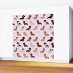 Dachshund dog breed pet pattern doxie coats dapple merle red black and tan Wall Mural Gallery Image 2