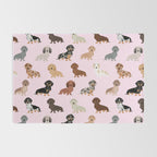 Dachshund dog breed pet pattern doxie coats dapple merle red black and tan Rug Gallery Image 2