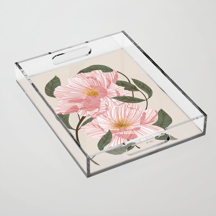Peonies flowers I Acrylic Tray Gallery Image 1