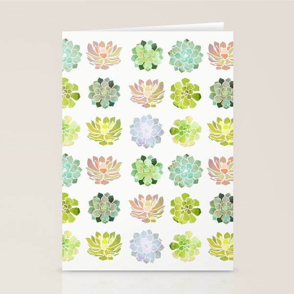 Spring Succulents Stationery Card Gallery Image 2