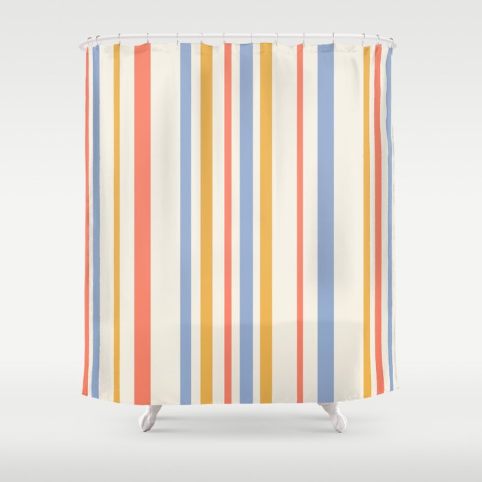 Classic Stripes XXIII - Retro Summer Shower Curtain Gallery Image 1