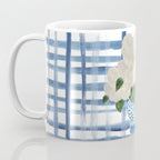 Watercolor Gingham Magnolias Ginger Jar Painting  Coffee Mug Gallery Image 3