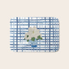 Watercolor Gingham Magnolias Ginger Jar Painting  Bath Mat Gallery Image 1