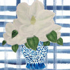 Watercolor Gingham Magnolias Ginger Jar Painting  Coffee Mug Gallery Image 2