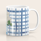 Watercolor Gingham Magnolias Ginger Jar Painting  Coffee Mug Gallery Image 1