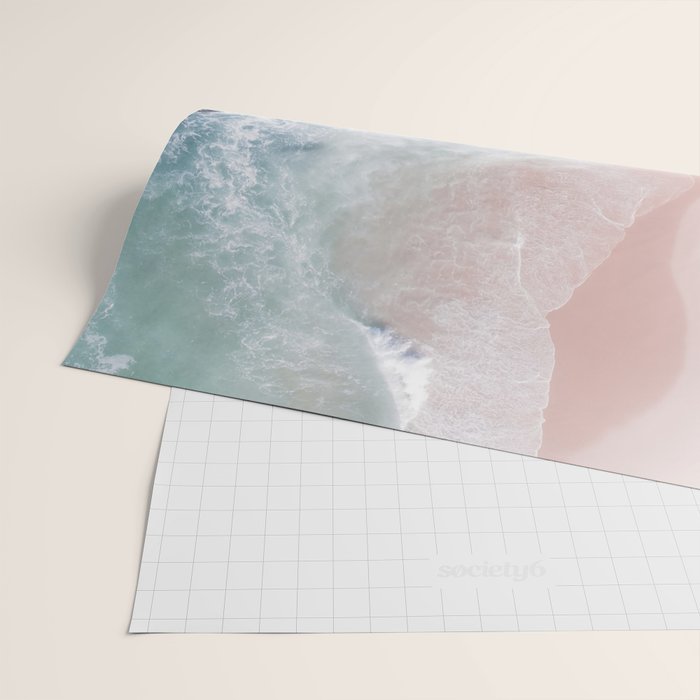 Aerial Beach Print - Pink Sand Beach - Ocean -  Sea Travel photography - Original Sea Bliss Wrapping Paper Gallery Image 2