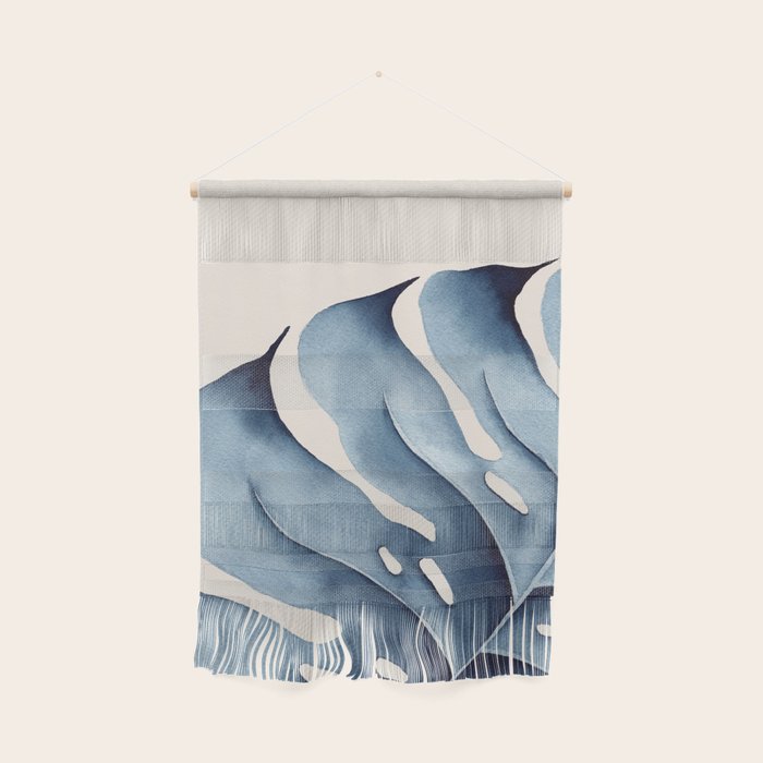 Watercolour Blue Monstera Wall Hanging Gallery Image 1