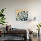 Watercolour Blue Monstera Wood Wall Art Gallery Image 2