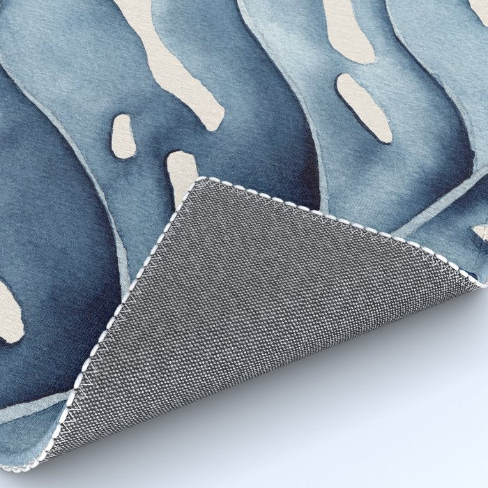 Watercolour Blue Monstera Rug Gallery Image 4