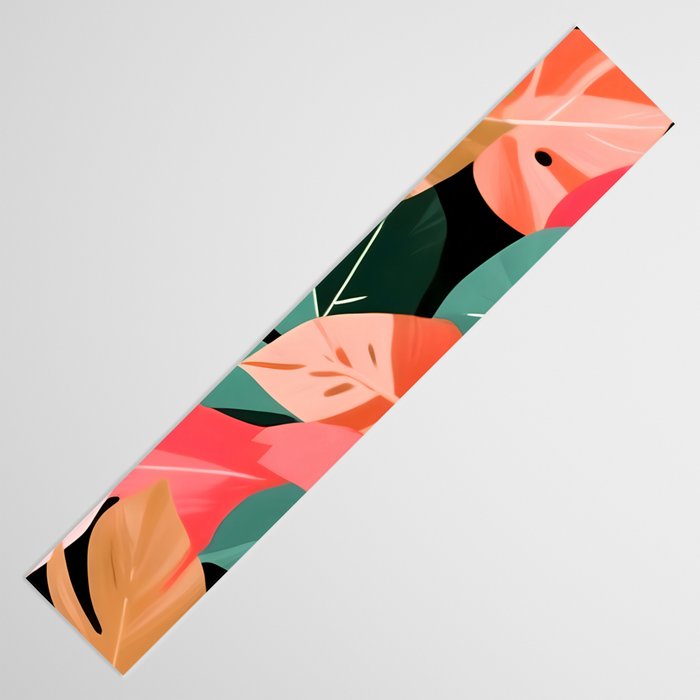 Back To the Tropical Island, Dark Botanical Nature Monstera, Plants Forest Leaves Banana Leaves, Bird of Paradise Illustration Table Runner Gallery Image 3