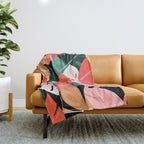 Back To the Tropical Island, Dark Botanical Nature Monstera, Plants Forest Leaves Banana Leaves, Bird of Paradise Illustration Throw Blanket Gallery Image 1