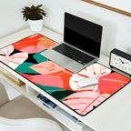 Back To the Tropical Island, Dark Botanical Nature Monstera, Plants Forest Leaves Banana Leaves, Bird of Paradise Illustration Desk Mat Gallery Image 2