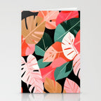 Back To the Tropical Island, Dark Botanical Nature Monstera, Plants Forest Leaves Banana Leaves, Bird of Paradise Illustration Stationery Card Gallery Image 2