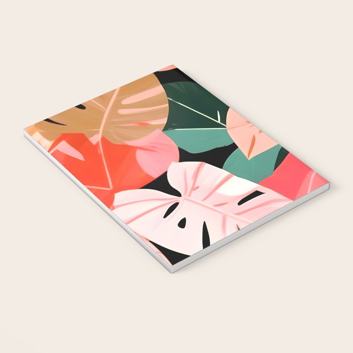 Back To the Tropical Island, Dark Botanical Nature Monstera, Plants Forest Leaves Banana Leaves, Bird of Paradise Illustration Notebook Gallery Image 3