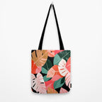 Back To the Tropical Island, Dark Botanical Nature Monstera, Plants Forest Leaves Banana Leaves, Bird of Paradise Illustration Tote Bag Gallery Image 2
