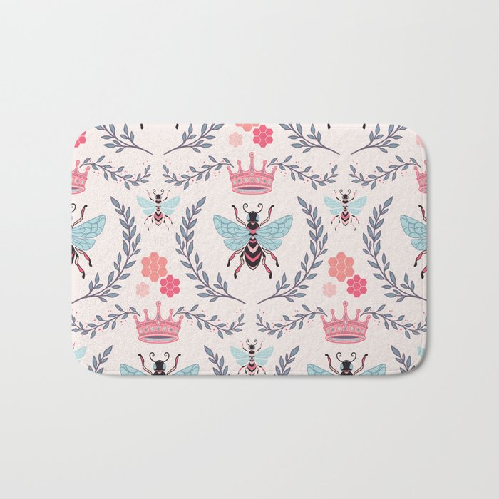 Queen Bee - Coral Pink Bath Mat Gallery Image 1