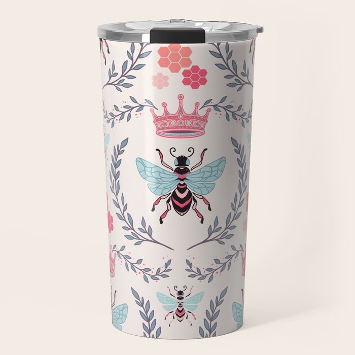 Queen Bee - Coral Pink Travel Mug Gallery Image 1