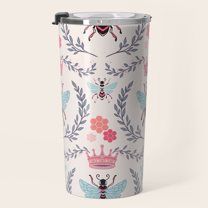 Queen Bee - Coral Pink Travel Mug Gallery Image 3