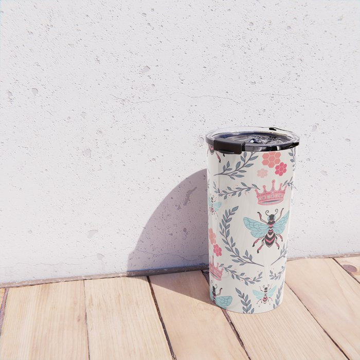 Queen Bee - Coral Pink Travel Mug Gallery Image 4