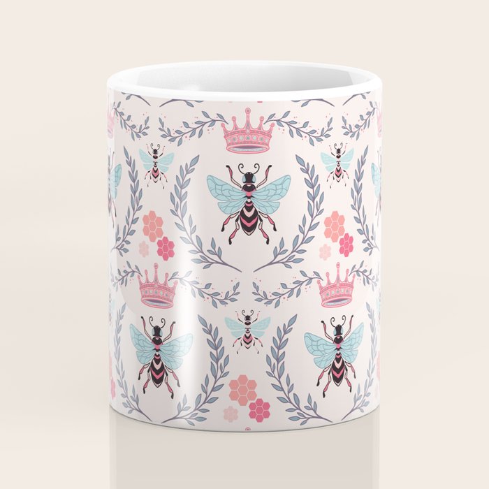 Queen Bee - Coral Pink Coffee Mug Gallery Image 4