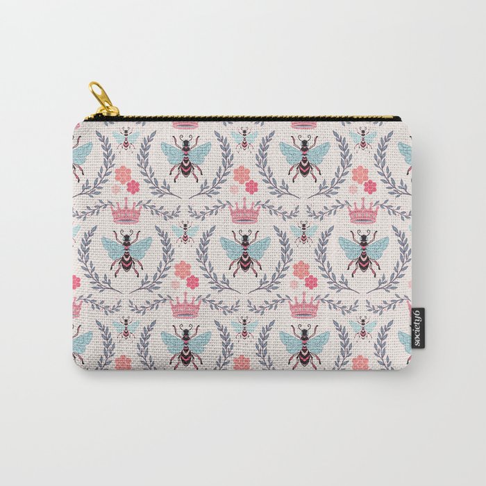 Queen Bee - Coral Pink Carry All Pouch Gallery Image 1