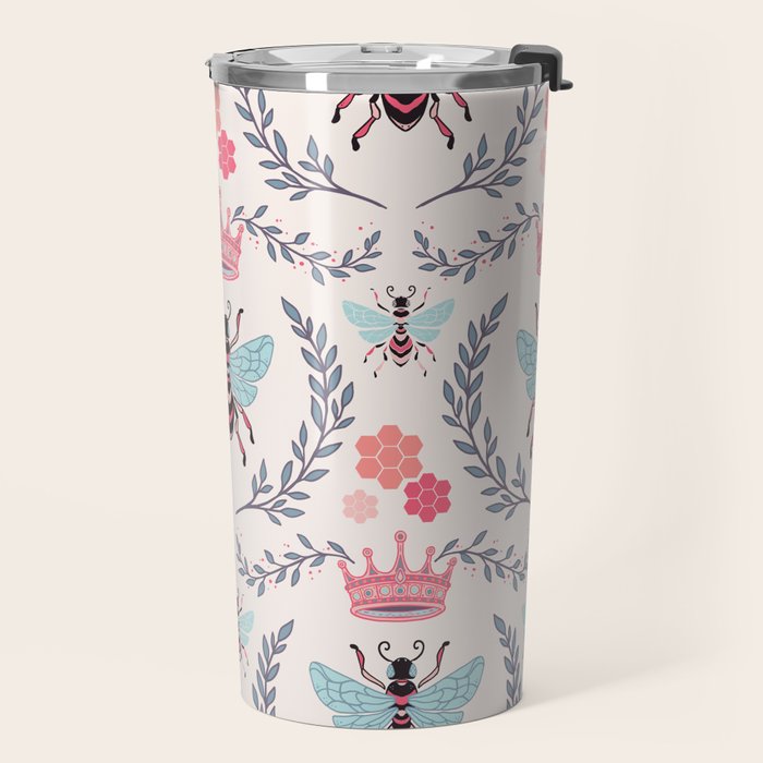 Queen Bee - Coral Pink Travel Mug Gallery Image 2
