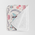 Queen Bee - Coral Pink Throw Blanket Gallery Image 3