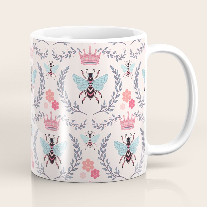 Queen Bee - Coral Pink Coffee Mug Gallery Image 1