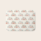 block print suns - jade and dusty rose Bath Mat Gallery Image 1