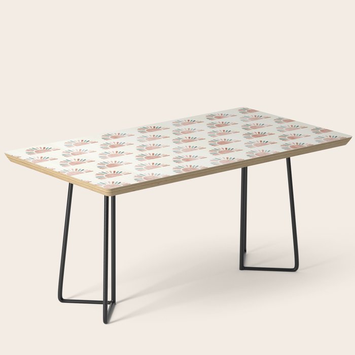 block print suns - jade and dusty rose Coffee Table Gallery Image 1