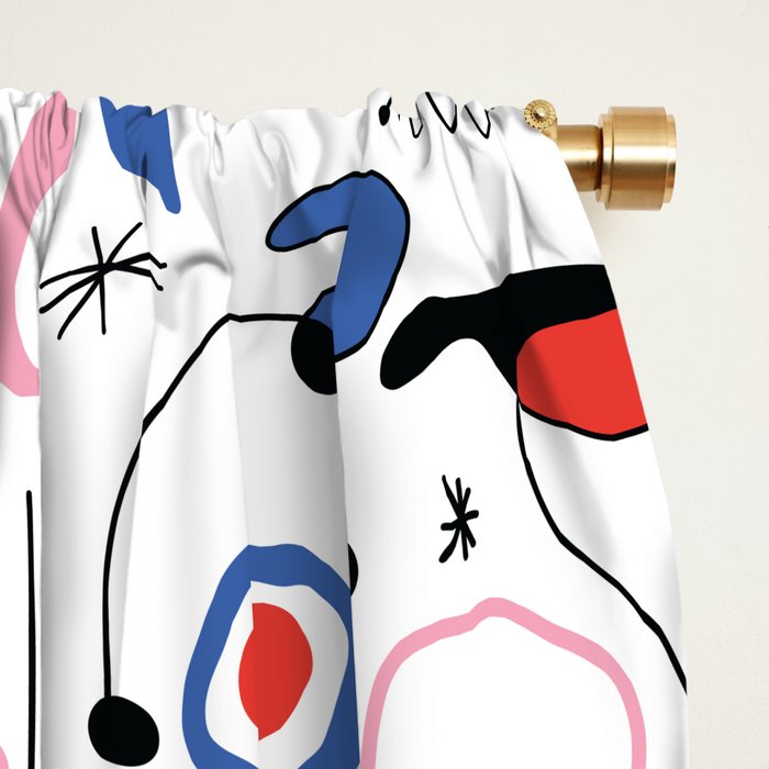 Surealism Art Miro Style Pattern Window Curtain Gallery Image 2