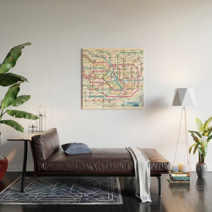 Tokyo Subway Map Wood Wall Art Gallery Image 2