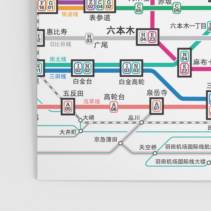 Tokyo Subway Map Poster Gallery Image 3