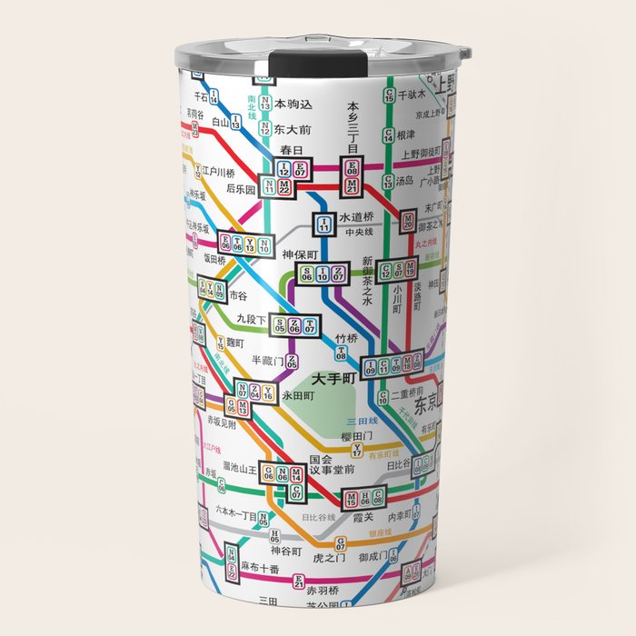 Tokyo Subway Map Travel Mug Gallery Image 1