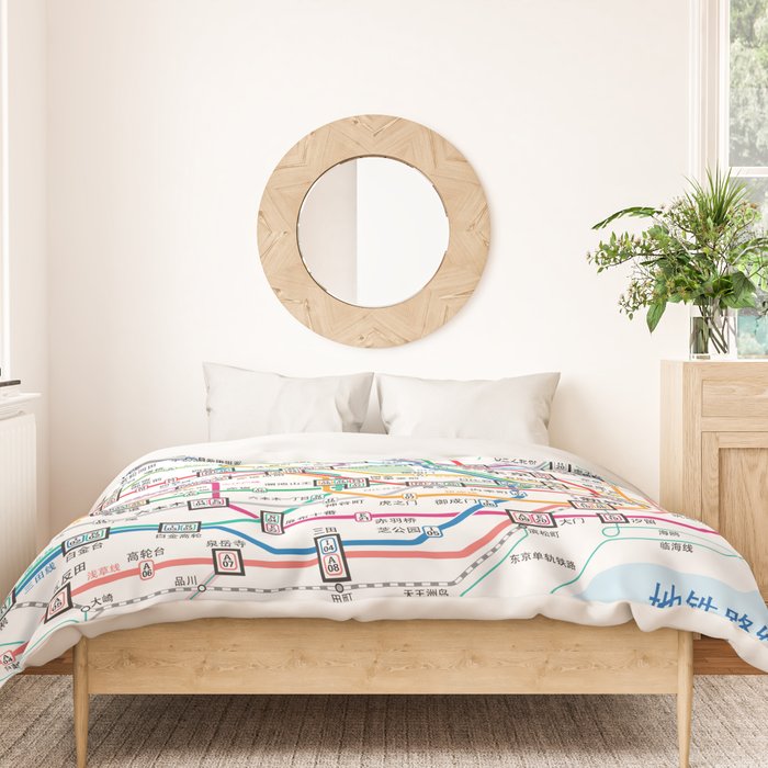 Tokyo Subway Map Duvet Cover Gallery Image 3