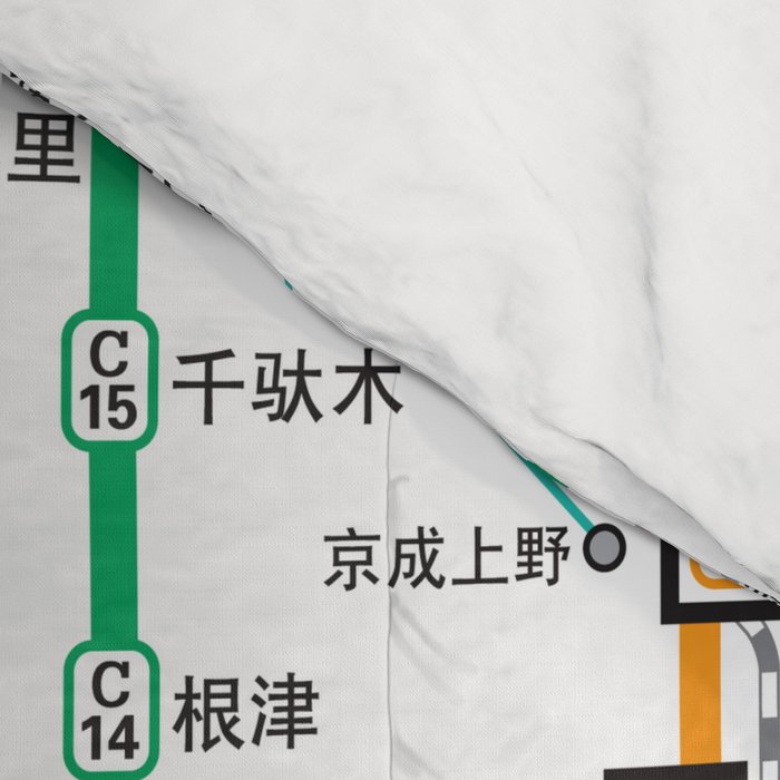 Tokyo Subway Map Comforter Gallery Image 4